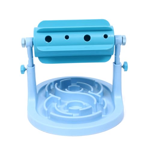 BESTonZON 1 Stück Langsam Fressender Feeder Hunde Verschütten Undichtes Lebensmittelspielzeug Schüsseln Einstellbar Drinnen Futterspender Für Katzen Katzenfutter Haustier Katzennapf Blue Abs von BESTonZON
