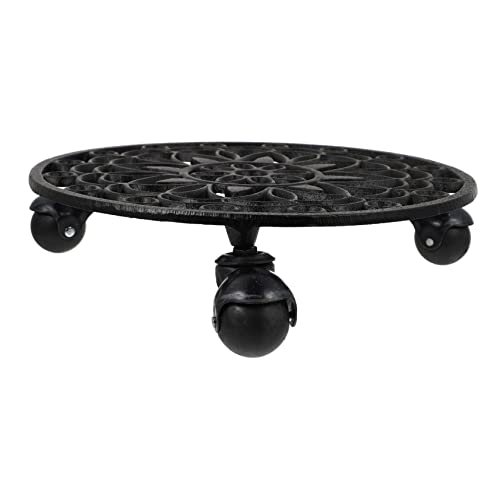 BESTonZON 1 Stück Movable Flowerpot Tray mit Abnehmbarem Untersetzer Gusseisen Pflanzenwagen für Blumenpotte für Garten und Veranstaltungen rutschfest und Pflegeleicht BESTonZON 1 Stück Movable Flowerpot Tray mit Abnehmbarem Untersetzer Gusseisen Pflanzenwagen für Blumenpotte für Garten und Veranstaltungen rutschfest und Pflegeleicht von BESTonZON