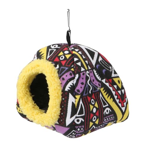 BESTonZON 1 Stück Papagei Eichhörnchen Baumwollnest Drinnen Hängend Warmes Papageiennest Hängebett Für Papageien Winterpapageiennest 1 cm Hochelastische Schwammfüllung Colorful von BESTonZON