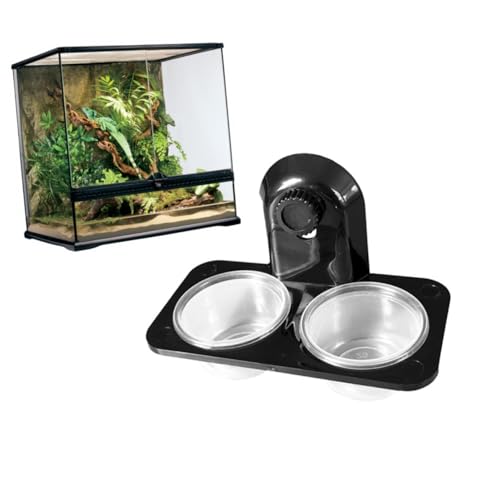 BESTonZON 1 Stück Pet Reptile Feeder Schüssel Dual Compartment Futter und Wassernapf für Eidechsen und Schildkröten Langlebig und Leicht zu Reinigen für Terrarien und Gehege von BESTonZON