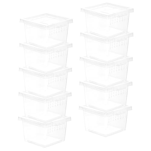 BESTonZON 10 Stück Reptilien Futterboxen Transparente Terrarien Behälter für Schlangen Spinnen Geckos und Mit Belüftungsöffnungen für Optimale Luftzirkulation BESTonZON 10 Stück Reptilien Futterboxen Transparente Terrarien Behälter für Schlangen Spinnen Geckos und Mit Belüftungsöffnungen für Optimale Luftzirkulation von BESTonZON