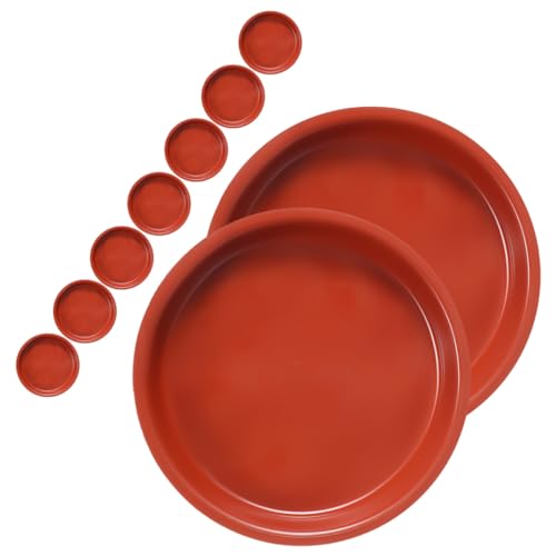 BESTonZON 10 Stück Runder Pflanzenuntersetzer Kunststoff Pflanztöpfe Trays für Gartenpflanzen Blumen Einfache Pflege und Sauberes Zuhause von BESTonZON