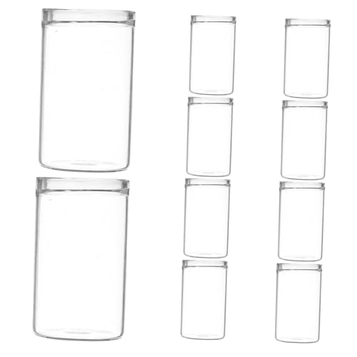 BESTonZON 10pcs Miniaturglasanlagen Behälter Kleine Vasen Für Blumen Sukkulente Terrariumflaschen Mikrolandschaftsflaschen Innendekoration Transparente Hydroponikvasen von BESTonZON