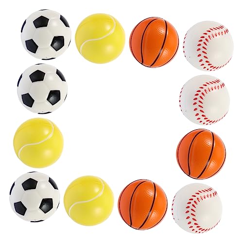 BESTonZON 12 Stück Teiliges Set Bissfester PU Ball für Hunde Interaktives Bunten Farben für Beschäftigung und Stressabbau Geeignet für Kleine und Mittelgroße Hunde von BESTonZON