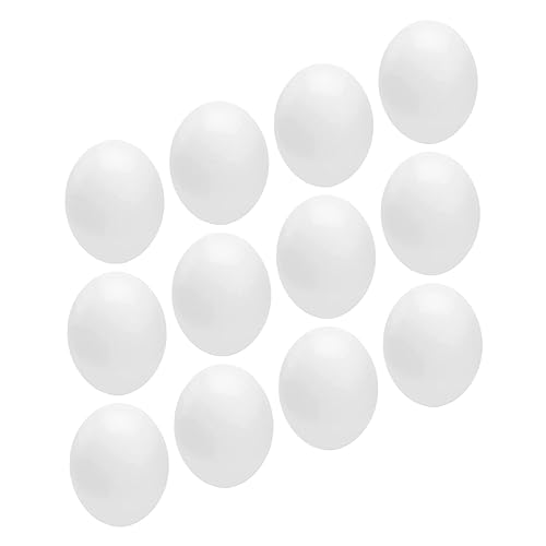 BESTonZON 12Stücke Nachahmungseier aus Kunststoff für DIY Zubehör Requisiten für Ostern und Vogelzubehör Kunstvolle Simulation von Taubeneiern mit Feiner Handwerkskunst von BESTonZON