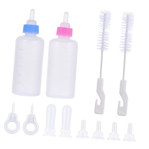 BESTonZON 12Stücke Teiliges Haustier Fütterungsflaschen Set für Kätzchen und Welpen und Steriliserbare Flaschen mit Skalierbarem Etikettendesign für Pflege von Kleinen von BESTonZON