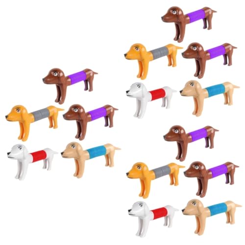 BESTonZON 15 STK Stressabbauendes Hundespielzeug Spielzeuge Lustiges Spielzeug lustiges Stretch-Spielzeug Pop-Tube-Spielzeug lustig Cartoon-Stretch-Pop-Röhre teleskopisch Geschenk Plastik von BESTonZON