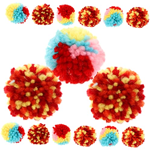 BESTonZON 15 Stück Teiliges Plüsch Katzenspielzeug Bunte Weiche Spielbälle Indoor Katzenball für Kätzchen Fördert Bewegung und Selbstbeschäftigung Sicherer Plüsch für Zufällige Farbe von BESTonZON