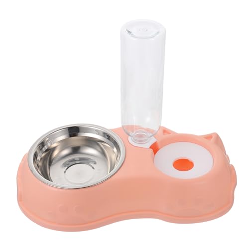 BESTonZON 1satz Pet Bowl Und Wasserbehälter Abnehmbarer Futter Und Wasserspender Für Katzen Und Hunde Transparent Design Für Gleichzeitige Fütterung von BESTonZON