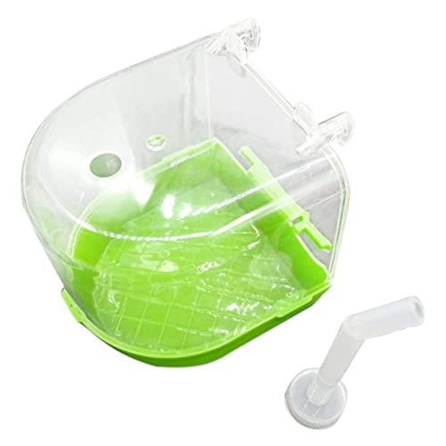 BESTonZON Vogelbadewanne Aus Kunststoff Für Haustiere Einfache Hängebadewanne Für Käfig Geeignet Für Papageien Und Andere Vögel Mit Wasserinjektor Für Gefiederreinigung von BESTonZON