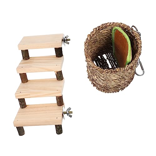 BESTonZON 1Satz Kletterleiterspielzeug für Hamster und Chinchillas Bequemes Holzversteck Warmes Schlafnest für Kleine Nager als für Haustiere und Freunde Langlebig von BESTonZON