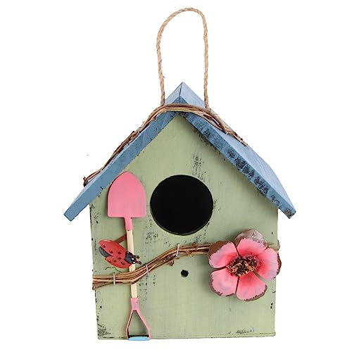 BESTonZON 1Stück Hängendes Aus Holz Für Garten Und Kreative Outdoor Dekoration Und Für Wildvögel Gestaltete Vogelhaus Dekoration von BESTonZON