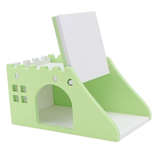 BESTonZON Hamsterhaus aus Holz Kreatives Haustierhaus für Kleine Nager Hamstervilla mit Spielplatz Langlebig und Sicher für Hamster und Kleine Tiere von BESTonZON