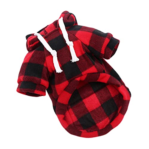 BESTonZON 1 Stück Haustier-Weihnachtsmantel Karierter Hundestoff Winterkleidung Mäntel Hundejacken Für Kleine Hunde Süßes Hunde-Weihnachtsoutfit Joules Hundemantel von BESTonZON