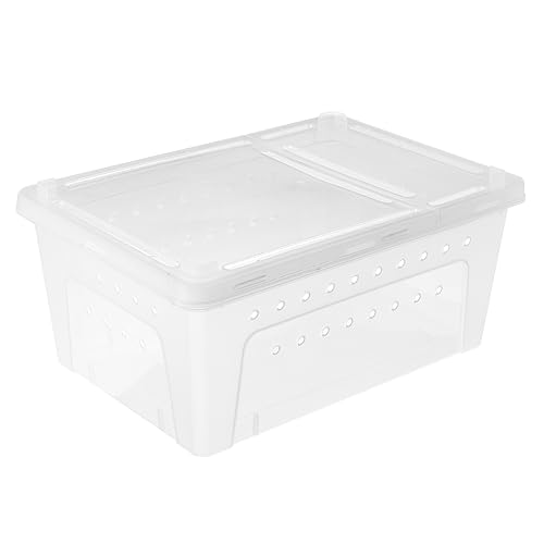 BESTonZON 1Stück Kunststoff Reptilienbox Transparent Fütterungsbox mit Spezieller Fütterungstür und Flucht Design für Gecko Schildkröte Spinne Insekten und Kleine Haustiere BESTonZON 1Stück Kunststoff Reptilienbox Transparent Fütterungsbox mit Spezieller Fütterungstür und Flucht Design für Gecko Schildkröte Spinne Insekten und Kleine Haustiere von BESTonZON