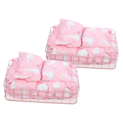 BESTonZON 2 Sätze Hamster Hängematte aus Metall mit Weichem Stoffbett Komfortables Kleintierbett für Meerschweinchen und Chinchillas Wärmende Winter Hängematte für Käfige Einfache von BESTonZON