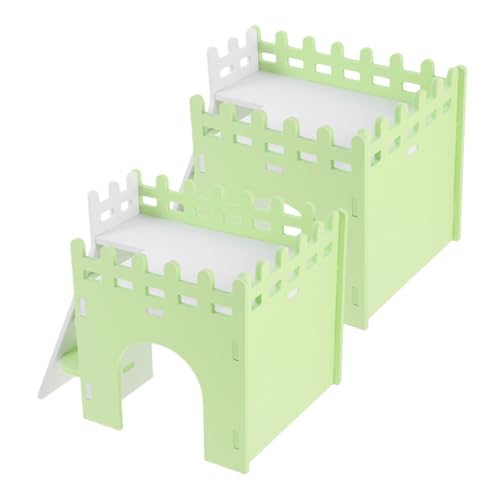BESTonZON 2 Sätze Kleintierhaus aus PVC mit Rampe Farbiges Versteckhaus für Hamster und Meerschweinchen Kleines Rückzugsdomizil für Nager Sicher und Komfortabel für Käfige von BESTonZON