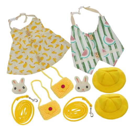 BESTonZON 2 Sätze Teiliges Kaninchen Hundegeschirr Set Atmungsaktive Hasenkleidung und Leine Robustes Laufgeschirr für Freigehege Geeignet für Outdoor und Party Outfits von BESTonZON