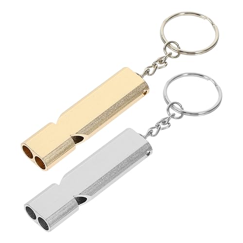 BESTonZON 2 Stück Aluminiumlegierung Papageientraining Pfeife Tragbare Taubenpfeife mit Schlüsselring Sicher und Praktisch für Vogelausbildung und Kommunikation von BESTonZON