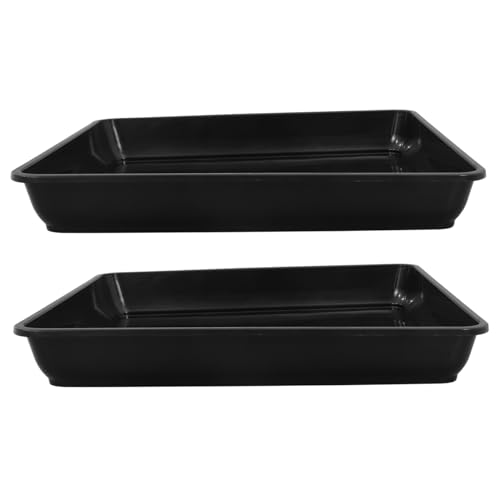 BESTonZON 2 Stück Blumentopf Tablett Quadratische Topfuntersetzer Für Pflanzen Pflanzgefäß Untersetzer Quadratisch Quadratplatte Für Blumentopf Pflanzuntersetzer Quadratisch Anlage Pp Black von BESTonZON