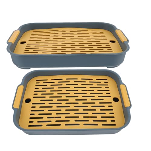 BESTonZON 2 Stück Eckige Kaninchen Toilette mit Großem Fassungsvermögen rutschfeste Kleintier Toilette für Meerschweinchen Hamster Chinchilla und Frettchen Trainingsbox für Saubere Käfige von BESTonZON