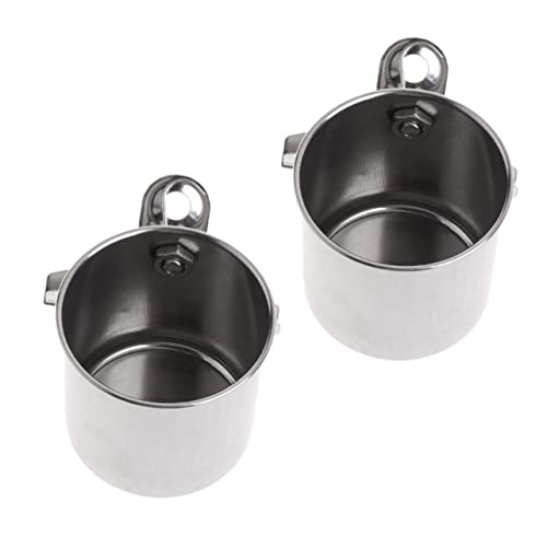 BESTonZON 2 Stück Edelstahl Futter Wasserspender für Papageien und Kleine Vögel Langlebige Leicht zu Reinigende Fressschale mit Stabilem Design als Käfigzubehör für Wellensittiche und von BESTonZON