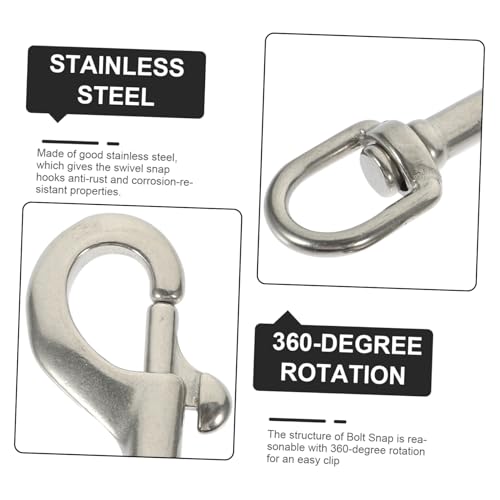 BESTonZON 2 Stück Edelstahl Single Swivel Snap Hook Robust Korrosionsbeständig für Tauchen Hundeleine Schlüsselanhänger Vielseitiger Karabinerhaken von BESTonZON