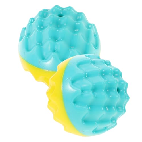 BESTonZON 2stücke Hundespielzeug Für Welpen Zum Zahnen Outdoor-kauspielzeug Mit Ballwerfer Leichter Und Tragbarer Ball Für Gemeinsames Spiel Im Freien Sanft Und Sicher Für Haustiere von BESTonZON