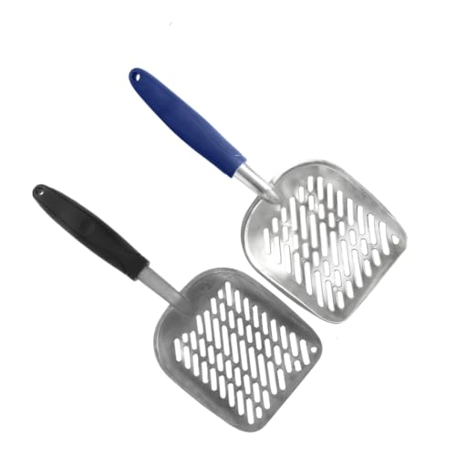 BESTonZON 2 Stück Ergonomische Katzentoilettenschaufel aus Metall mit Breiten Löchern Robuster Legierung Komfortablem Griff für Einfache Aller Katzenstreuarten BESTonZON 2 Stück Ergonomische Katzentoilettenschaufel aus Metall mit Breiten Löchern Robuster Legierung Komfortablem Griff für Einfache Aller Katzenstreuarten von BESTonZON