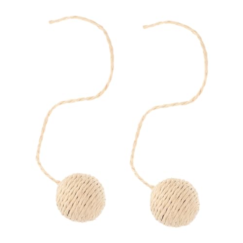 BESTonZON 2 Stück Ersatzball für Katzenklettergerüst Katzenspielzeug Kätzchen Katzenkratzkugel Katzenkratzer Katzenpfostenkratzer Kätzchen Kratzbaum Katze kratzt Papier Beige von BESTonZON