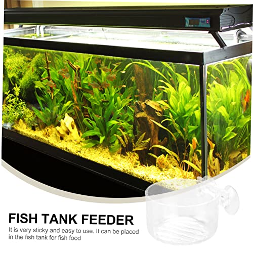 BESTonZON 2 Stück Futterbecher für Aquarium Fischfutterbehälter Transparent Roter Wurmhalter Installieren und Langlebig Geeignet für Süßwasserfische von BESTonZON