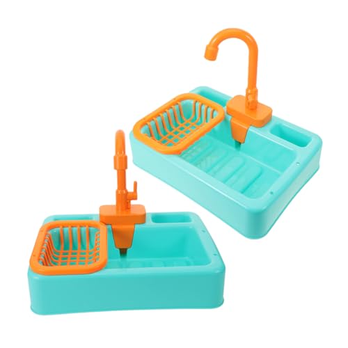BESTonZON 2 Stück Gemüsebeckenspielzeug Vogelduschenbecken Papageien Badewanne Badewannenbehälter Vogelbadung Käfigwanne Für Vögel Vogelkäfigbadewanne Kleines Sittichbad Light Green Plastik von BESTonZON