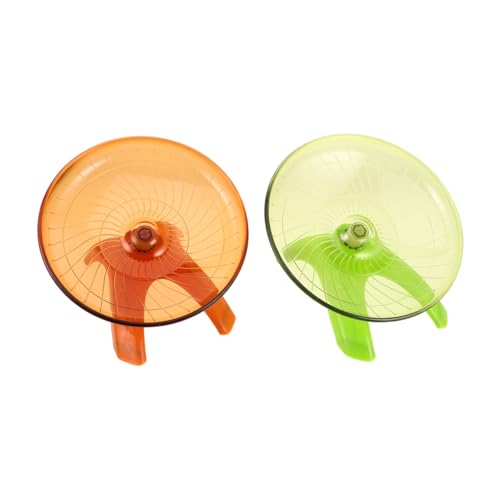 BESTonZON 2 Stück Hamster Laufrad Leise Laufscheibe Geräuscharm Hamsterlaufstall Zubehör Geräumig Langlebig Gerbil Wheel Geeignet für Hamster Mäuse Igel Kleine Haustiere von BESTonZON