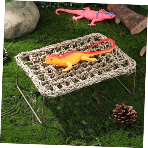 BESTonZON 2 Stück Handgefertigte Reptilien Hängematte mit Stabilem Metallrahmen Atmungsaktives Natürliches Grasmaterial Vielseitig als Ruhe und Kletterplatz für Eidechsen und Andere Kleine BESTonZON 2 Stück Handgefertigte Reptilien Hängematte mit Stabilem Metallrahmen Atmungsaktives Natürliches Grasmaterial Vielseitig als Ruhe und Kletterplatz für Eidechsen und Andere Kleine von BESTonZON