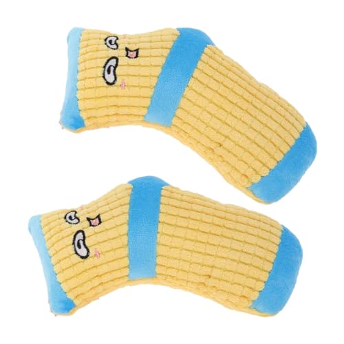 BESTonZON 2 Stück Haustier Welpen quietschende Socke Zahnen Spielzeuge Quietschende interaktive Hundespielzeuge für Beständig Hundespielzeug quietscht Spielzeugquietfer Plüsch Gelb BESTonZON 2 Stück Haustier Welpen quietschende Socke Zahnen Spielzeuge Quietschende interaktive Hundespielzeuge für Beständig Hundespielzeug quietscht Spielzeugquietfer Plüsch Gelb von BESTonZON