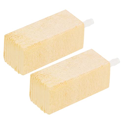 BESTonZON 2 Stück Holz Luftstein für Aquarium Leise Blasen Diffusor Sauerstoffblasen für Meerwasser und Süßwasseraquarien Kompakt Gleichmäßige Belüftung Geeignet für Proteinabschäumer von BESTonZON