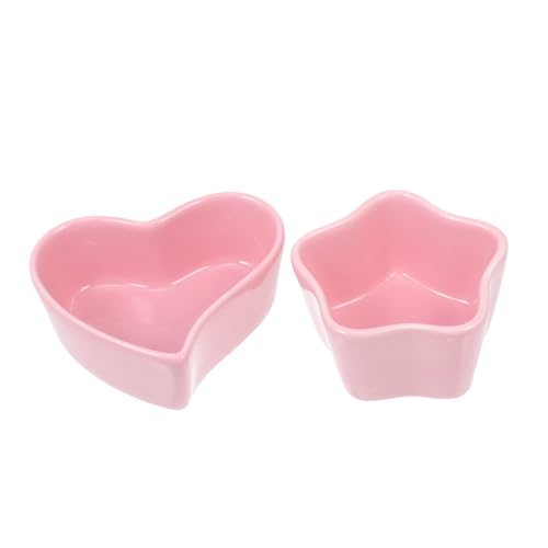BESTonZON 2 Stück Keramikteller für Kleine Nager Hamster Futter und Wassernapf rutschfest und Leicht zu Reinigen für Meerschweinchen und Andere Kleintiere Sicher und von BESTonZON