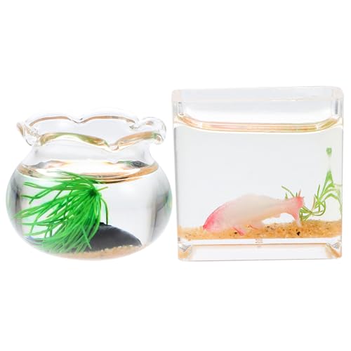 BESTonZON 2 Stück Miniatur Glas Koi Aquarium Teiliges mit Acryl Realistische Mini Haus Dekoration Langlebig und Detailreich für Puppenhaus und Miniatur Szenen Zufällige Zufällige Farbe BESTonZON 2 Stück Miniatur Glas Koi Aquarium Teiliges mit Acryl Realistische Mini Haus Dekoration Langlebig und Detailreich für Puppenhaus und Miniatur Szenen Zufällige Zufällige Farbe von BESTonZON