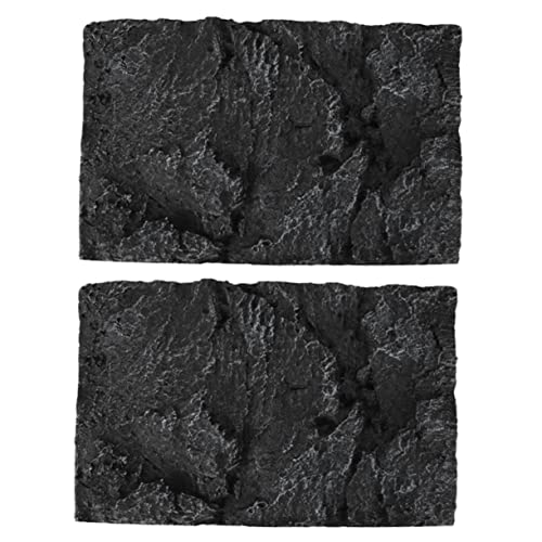 BESTonZON 2 Stück PU Hintergrundplatte für Terrarium und Aquarien Felsendesign Realistischer Reptilienhintergrund für Fisch und Schildkrötentanks Installieren und Leicht zu Bewegen von BESTonZON