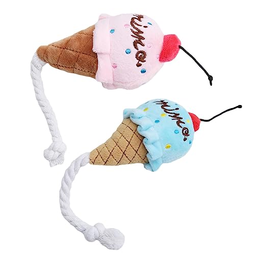 BESTonZON 2 Stück Plüsch Hundespielzeug mit Quietschfunktion Buntes Kauspielzeug für Welpen Robustes Kuscheliges Pet Toy in Blau und Fördert Spielerische Beschäftigung von BESTonZON