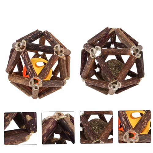 BESTonZON 2 Stück Polygonale Backenzahnkugel Kauball Für Haustiere Molarenkugeln Für Haustierzähne Heimtierbedarf Haustier-trainingsspielzeug Katzenminze-Ball Silberne Kugel Polygonum Holz BESTonZON 2 Stück Polygonale Backenzahnkugel Kauball Für Haustiere Molarenkugeln Für Haustierzähne Heimtierbedarf Haustier-trainingsspielzeug Katzenminze-Ball Silberne Kugel Polygonum Holz von BESTonZON