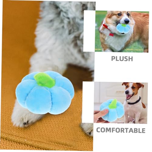 BESTonZON 2 Stück Quietschendes Hundespielzeug Kleines Kauspielzeug Kürbisform Interaktives Welpen Beißspielzeug zur Zahnpflege Robustes Trainingstool für Spielerische Gehorsamsübungen von BESTonZON