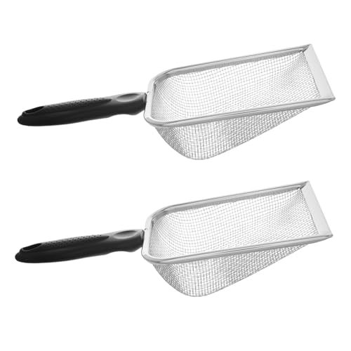 BESTonZON 2 Stück Schaufel für Katzenstreu Haustier Reinigung Schaufel aus Edelstahl Sandsiebschaufel Poop-Schaufel Schaufel für Haustierstreu Haustier-Müllschaufel Kotschaufel Metall Black BESTonZON 2 Stück Schaufel für Katzenstreu Haustier Reinigung Schaufel aus Edelstahl Sandsiebschaufel Poop-Schaufel Schaufel für Haustierstreu Haustier-Müllschaufel Kotschaufel Metall Black von BESTonZON