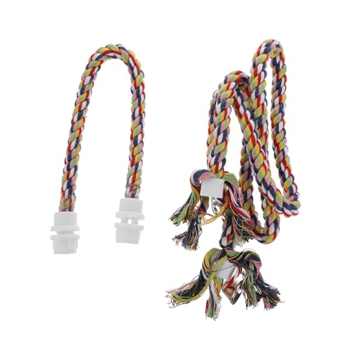 BESTonZON 2 Stück Papagei Baumwollseil Spielzeug Kletterspielzeug für Vögel Langlebig Bunt Sicher mit Stehstütze für Papageien BESTonZON 2 Stück Papagei Baumwollseil Spielzeug Kletterspielzeug für Vögel Langlebig Bunt Sicher mit Stehstütze für Papageien von BESTonZON