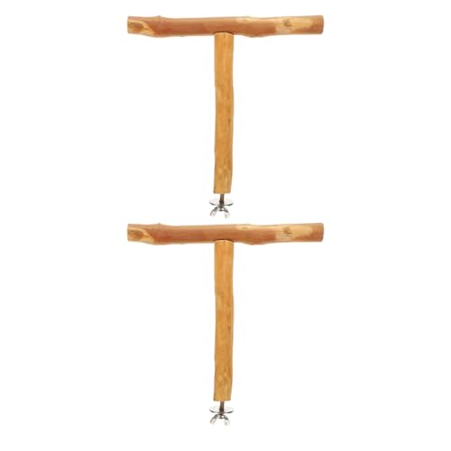 BESTonZON 2 Stück T-förmige Vogelstangen: Papageienständer aus Holz – Sittich-Trainingsplattform für den Tisch – Tragbares Käfigspielzeug, Fitnesszubehör für Nymphensittiche, Sittiche, Aras, BESTonZON 2 Stück T-förmige Vogelstangen: Papageienständer aus Holz – Sittich-Trainingsplattform für den Tisch – Tragbares Käfigspielzeug, Fitnesszubehör für Nymphensittiche, Sittiche, Aras, von BESTonZON