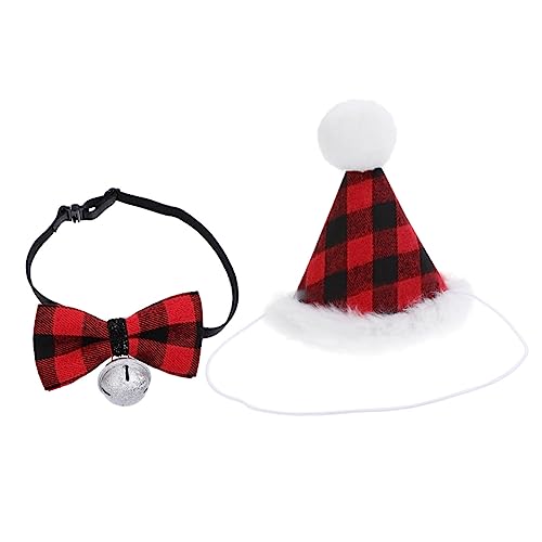 BESTonZON 2 Stück Teiliges Haustier Weihnachtsset mit Glocke Kreativer Hundehalsband und Weihnachtsmütze Leicht Langlebig Umweltfreundlich Festlich für Weihnachten Halloween und Party BESTonZON 2 Stück Teiliges Haustier Weihnachtsset mit Glocke Kreativer Hundehalsband und Weihnachtsmütze Leicht Langlebig Umweltfreundlich Festlich für Weihnachten Halloween und Party von BESTonZON