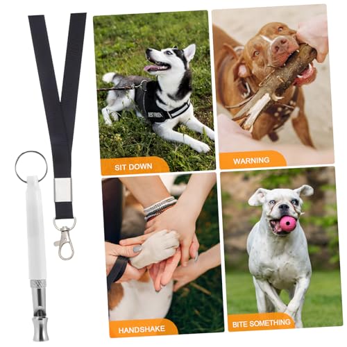 BESTonZON 2 Stück Teiliges Hundetraining Pfeifen mit Trageband Weiße Hundepfeifen für Gehorsamkeitstraining Leichter für Kleine bis Große Hunde Umhängeband für Freihändigen Gebrauch von BESTonZON