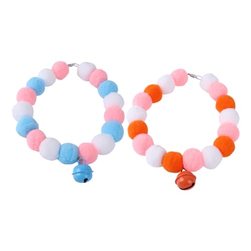 BESTonZON 2 Stück Teiliges Katzenhalsband Elastisches Katzenkollier mit Bunten Baumwoll Pompons Modisches Haustier zubehör für Kleine und Mittlere Katzen Komfortabel Langlebig BESTonZON 2 Stück Teiliges Katzenhalsband Elastisches Katzenkollier mit Bunten Baumwoll Pompons Modisches Haustier zubehör für Kleine und Mittlere Katzen Komfortabel Langlebig von BESTonZON