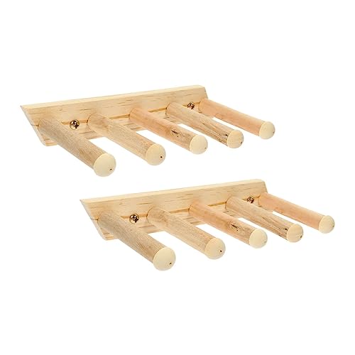 BESTonZON 2 Stück Teiliges Katzenwandregal aus Naturholz mit Rutschfestes Kletterbrett für Katzen Wandmontierte Katzentreppe Robustes Katzenmöbel für Indoor Kletterspaß von BESTonZON