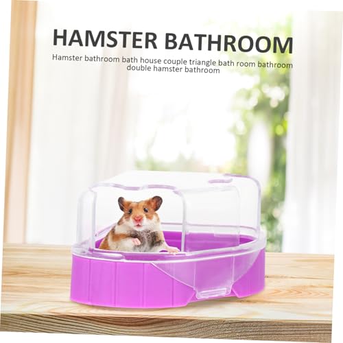 BESTonZON 2 Stück Teiliges Kleines Haustier Badezimmer Sauna Toilette und Schaufel Langlebiges Kunststoffmaterial Geruchsneutral Geeignet für Hamster Rennmäuse und Mäuse Zufällige Farbe von BESTonZON